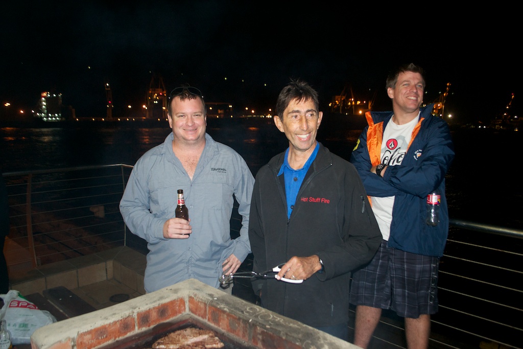 Gary Collingwood and Stephen Muller share a laugh during the braai.