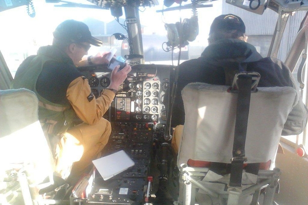 01 Pilot and co pilot go through pre flight checks and load the vessel position into the GPS