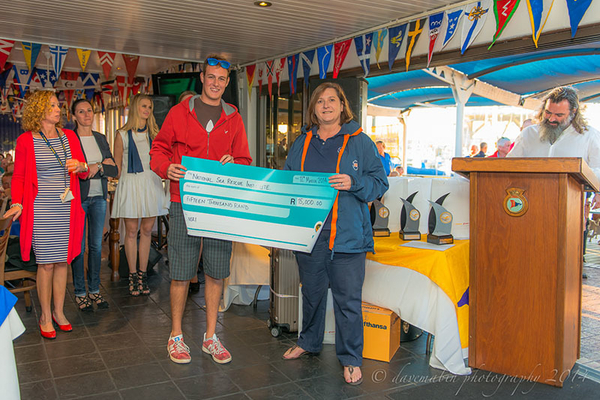 Receiving the RCYC donation from Karl Mainprize