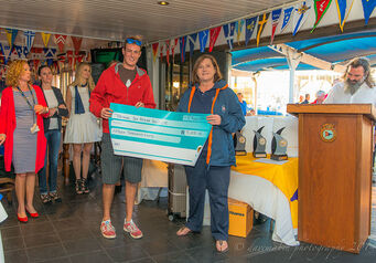 Receiving the RCYC donation from Karl Mainprize