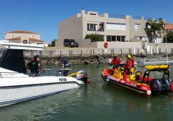 Pleasure craft taking on water