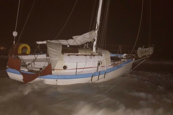 Yacht aground