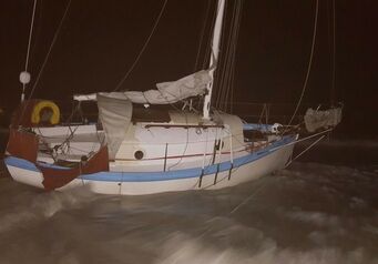 Yacht aground