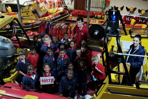 Water Wise Instructor Ruahn Beattie taught water safety to Creston college grade 1s at the Shelly Beach Sea Rescue Station today the 15th of November
