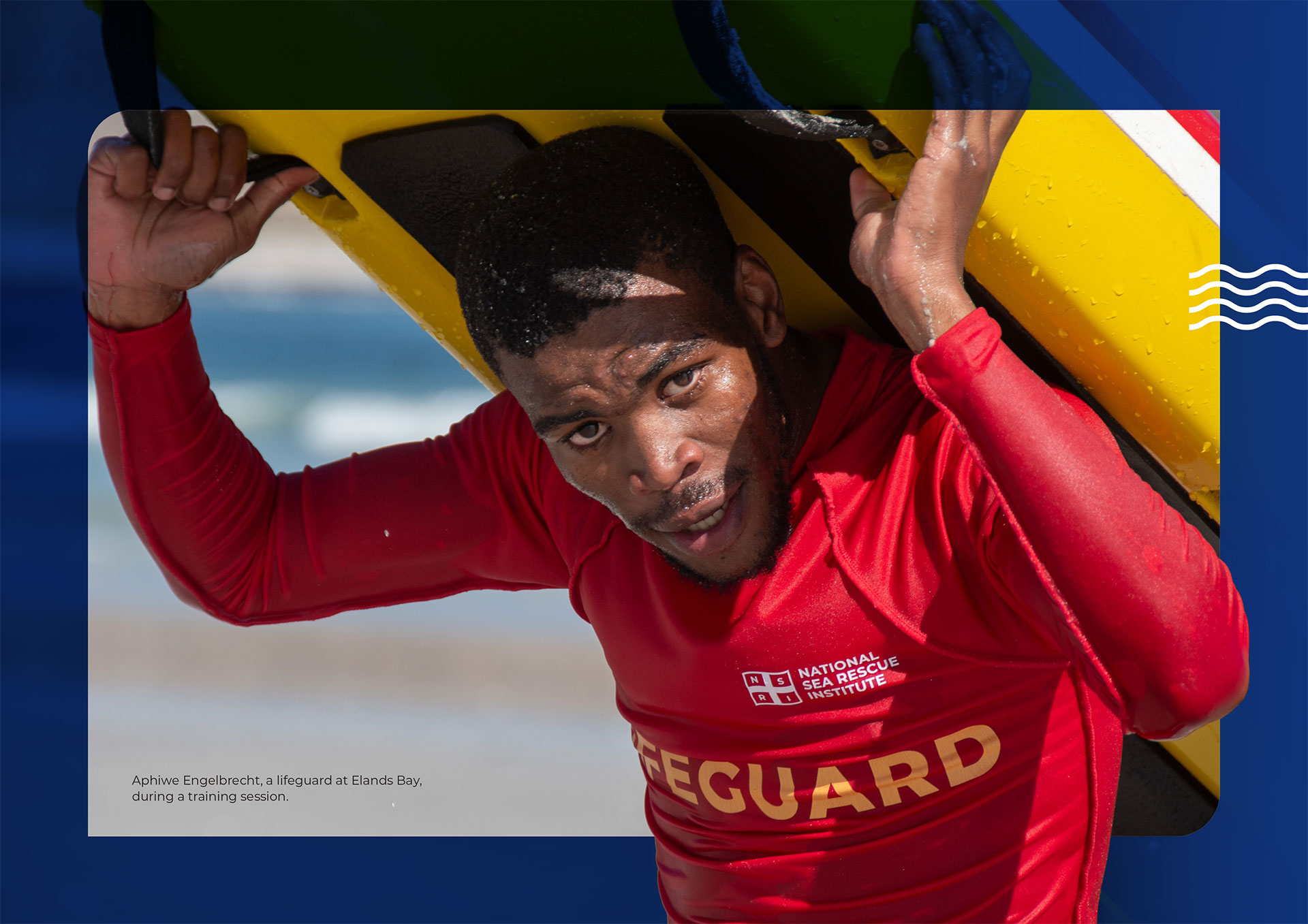 Aphiwe Engelbrecht, a lifeguard at Elands Bay, during a training session