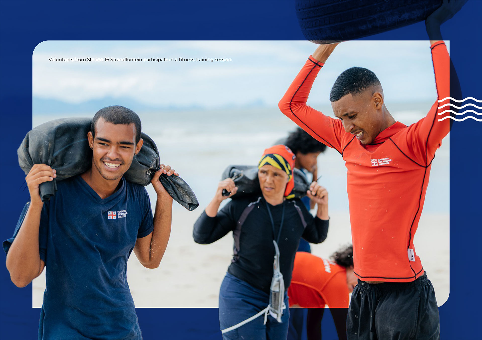 Volunteers from Station 16 Strandfontein participate in a fitness training session